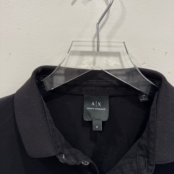 Armani Exchange Men’s Black Short Sleeve Polo Shirt Medium - Picture 4 of 6